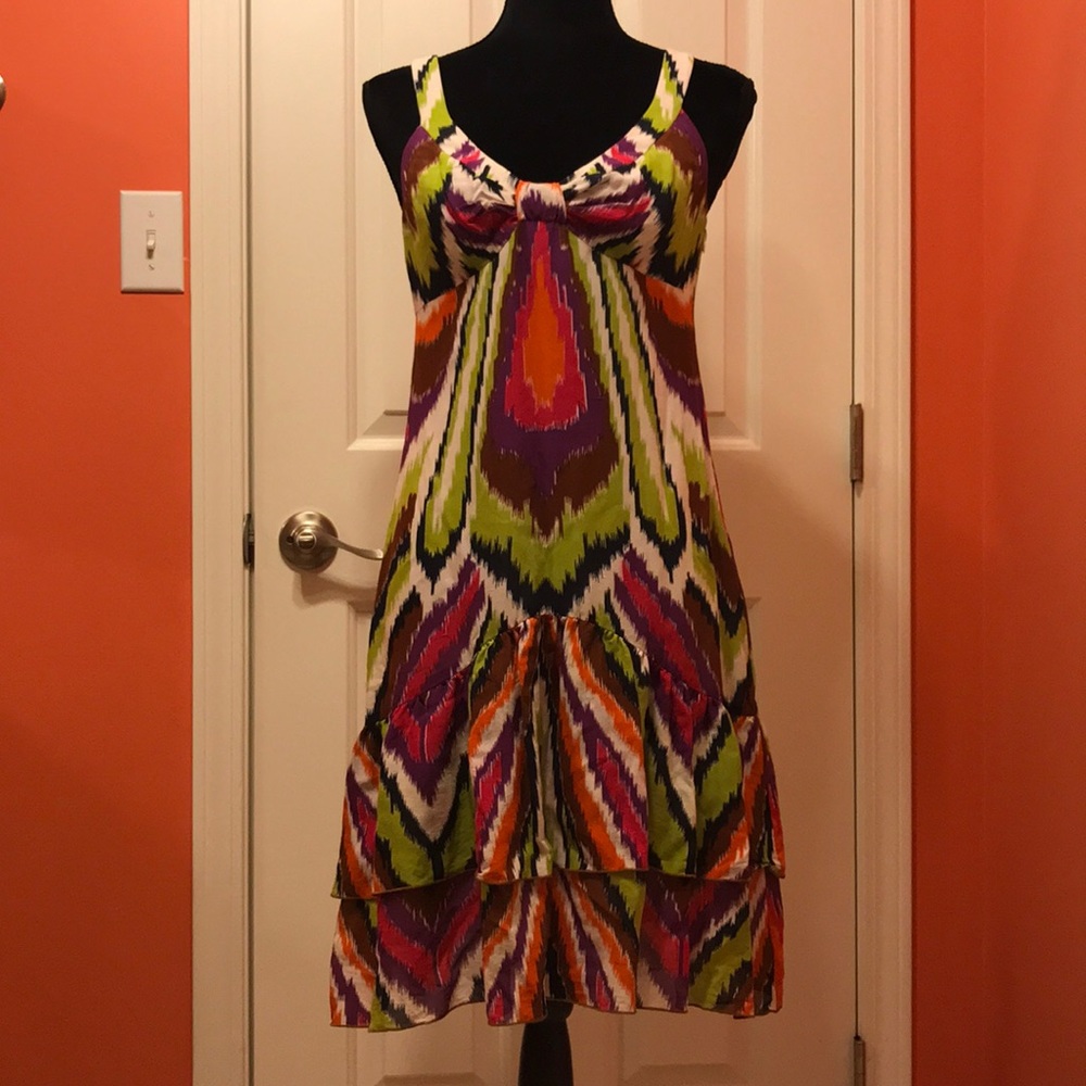 Trina Turk 100% SILK ikat sundress